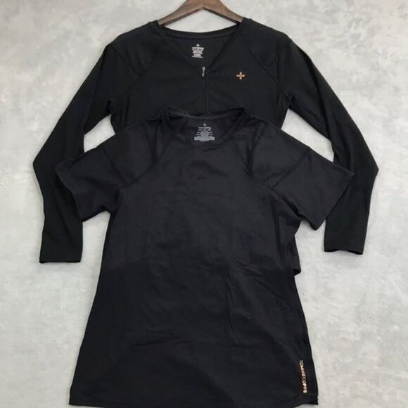 Tommie Copper Women's Long Sleeve back Support Top & S/S Shoulder Support Tee XL - Picture 1 of 14